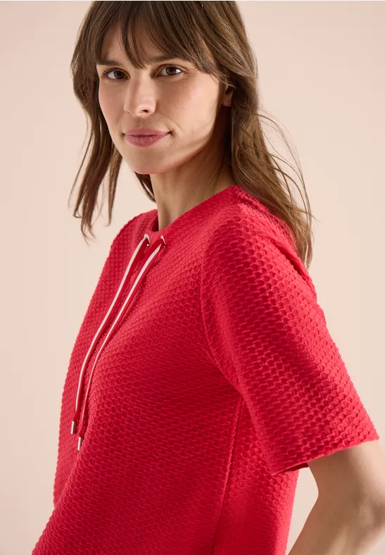 Strukturierter Strickpullover mit Tunnelzug