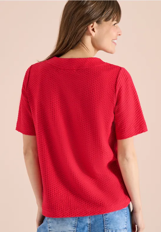 Strukturierter Strickpullover mit Tunnelzug