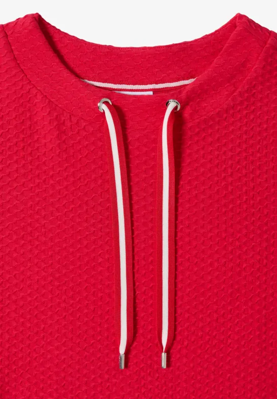 Strukturierter Strickpullover mit Tunnelzug