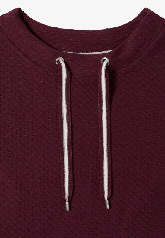 Strukturierter Strickpullover mit Tunnelzug