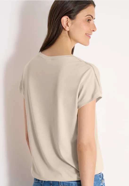 Damen Casual T-Shirt mit Spitzendetail