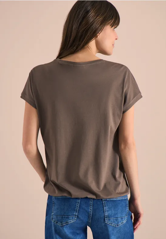 Damen Casual T-Shirt mit Spitzendetail