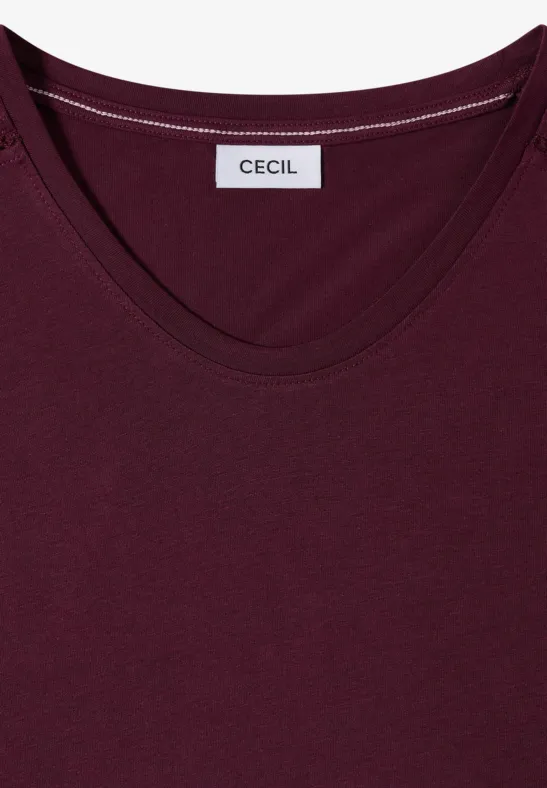 Lässiges Damen T-Shirt mit Spitzendetail, Rot