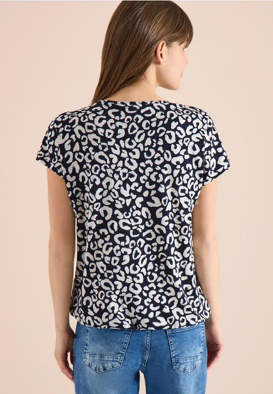 Kurzarmshirt mit Leopardenmuster
