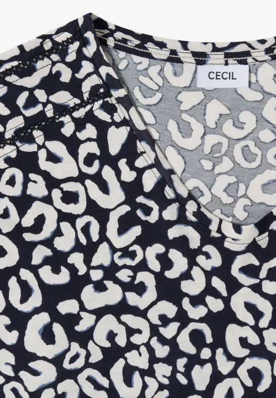 Kurzarmshirt mit Leopardenmuster