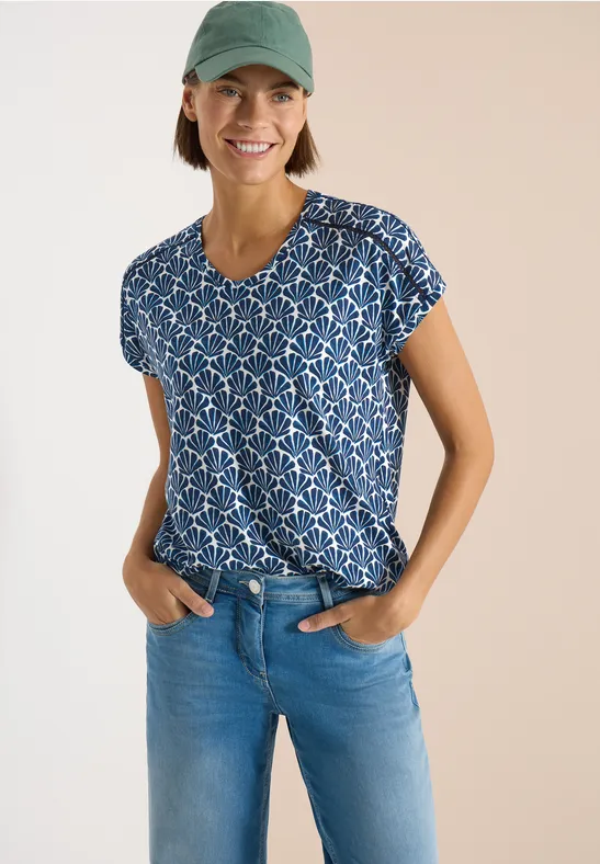 Damen Kurzarm T-Shirt mit Muster