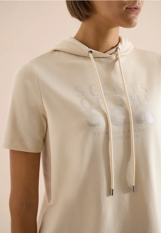 Lässiges Kurzarm-Hoodie-Top