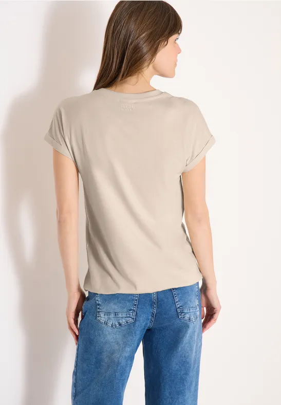 Lässiges Shirt im Tunika-Stil, Beige