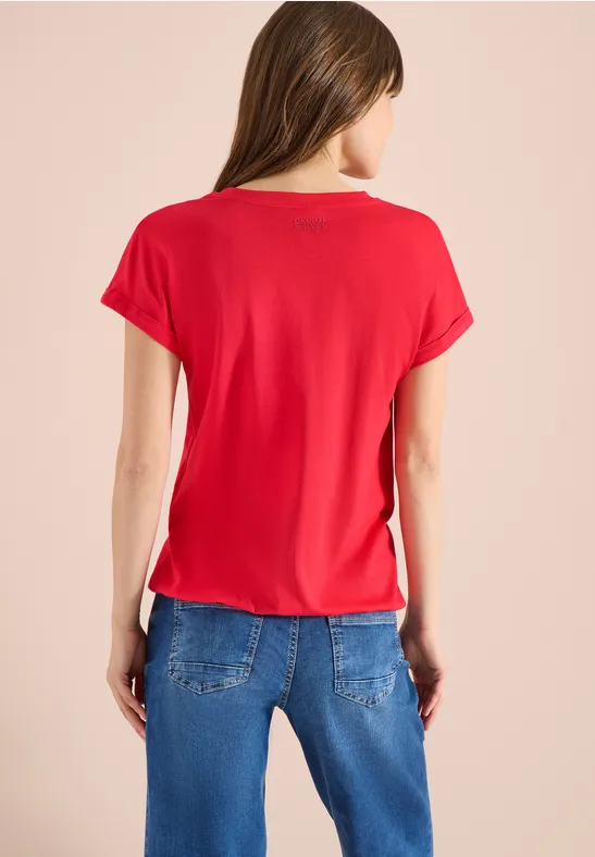 Lässiges Tunika-Shirt mit Schlitzkragen