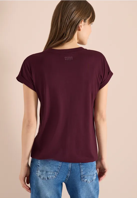 Lässiges Tunika-Shirt mit Schlitzkragen