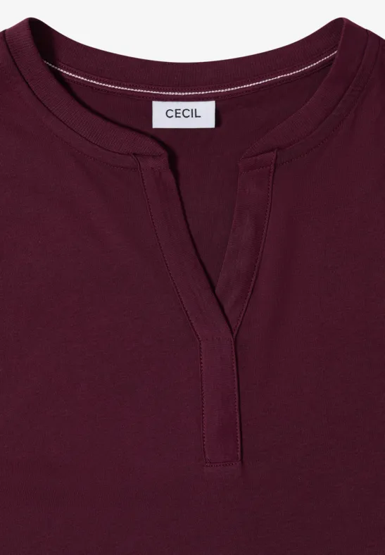 Lässiges Tunika-Shirt mit Schlitzkragen