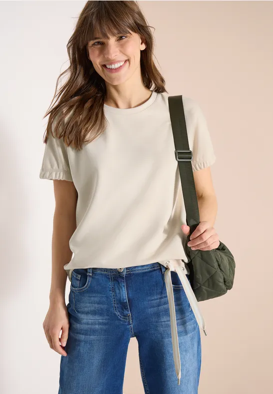 Lässiges Jersey-T-Shirt mit Bindeband