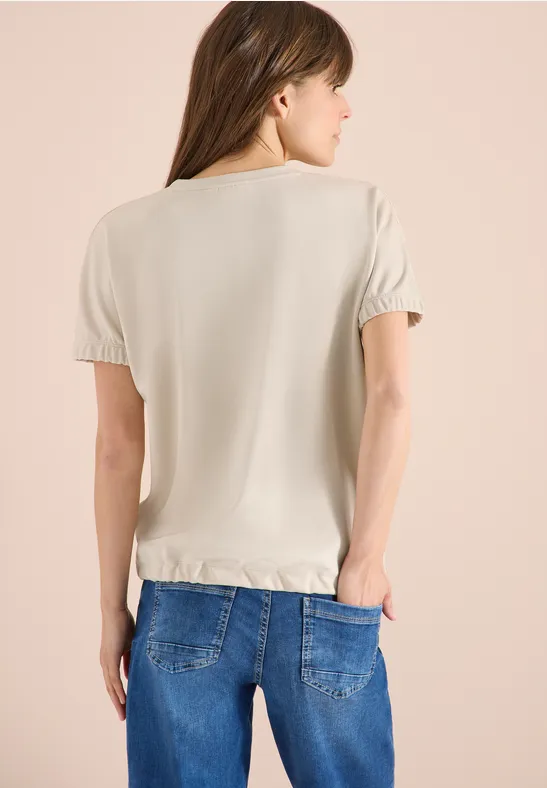 Lässiges Jersey-T-Shirt mit Bindeband
