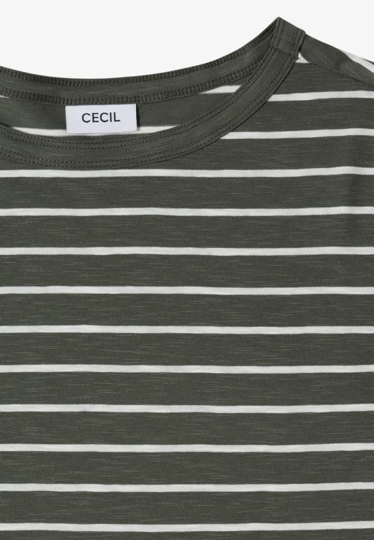 Gestreiftes T-Shirt mit Rundhalsausschnitt