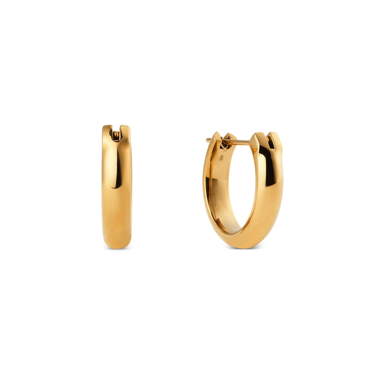 Minimalistische goldene Creolen