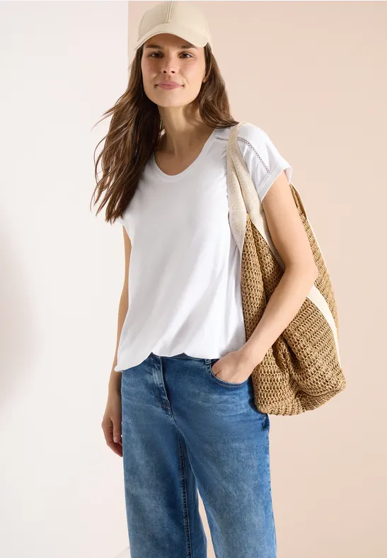 Damen Freizeit V-Ausschnitt T-Shirt