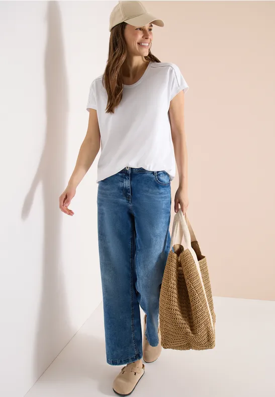 Damen Freizeit V-Ausschnitt T-Shirt
