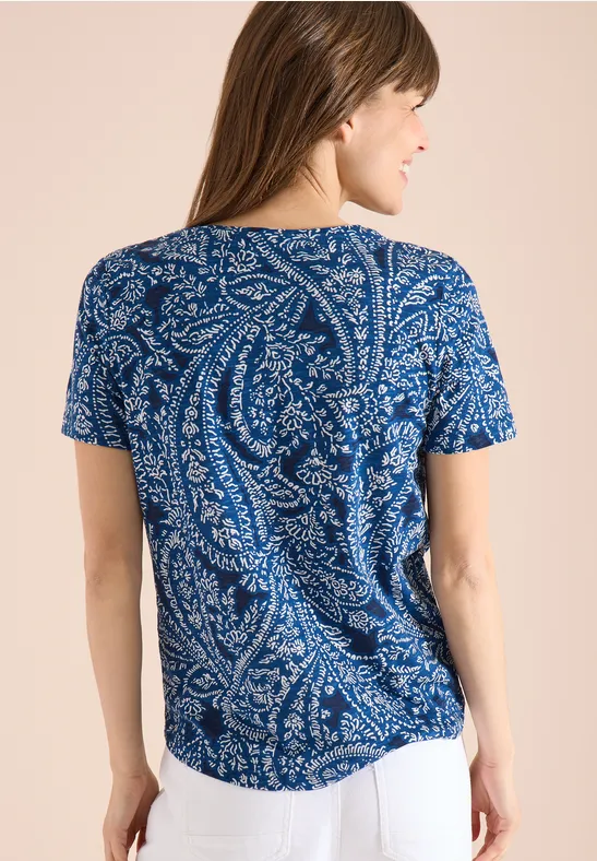 T-Shirt mit Paisley-Print und kurzen Ärmeln