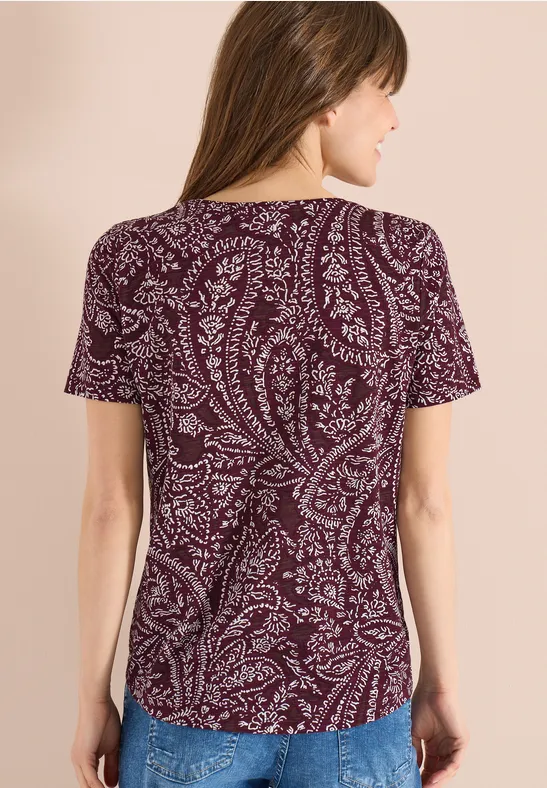 Lässiges T-Shirt mit Paisley-Print