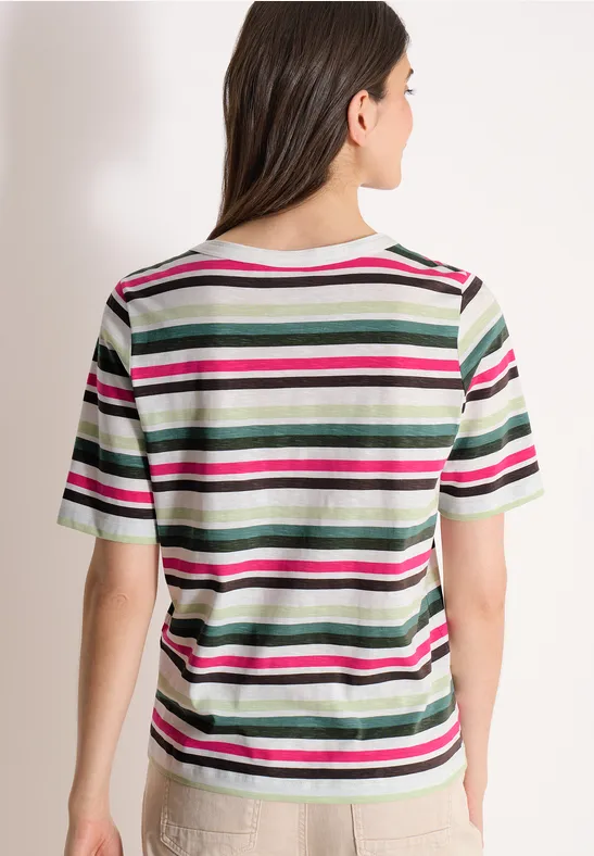 Gestreiftes Kurzarm Freizeit T-Shirt