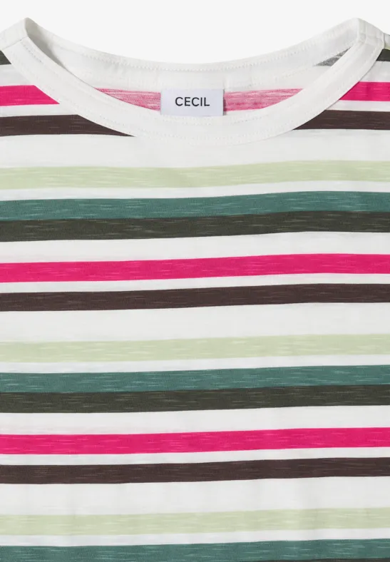 Gestreiftes Kurzarm Freizeit T-Shirt