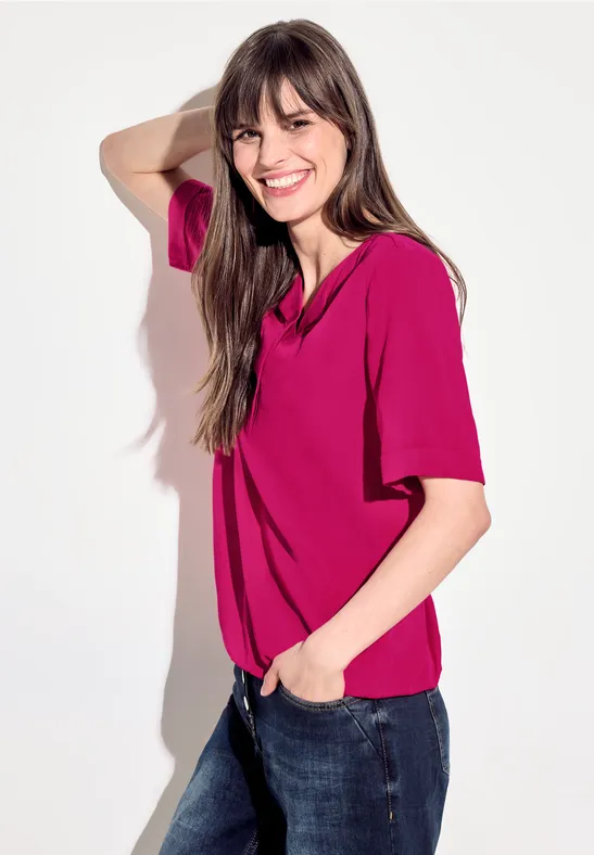 Bluse mit V-Ausschnitt und lockerer Passform
