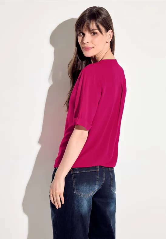 Bluse mit V-Ausschnitt und lockerer Passform