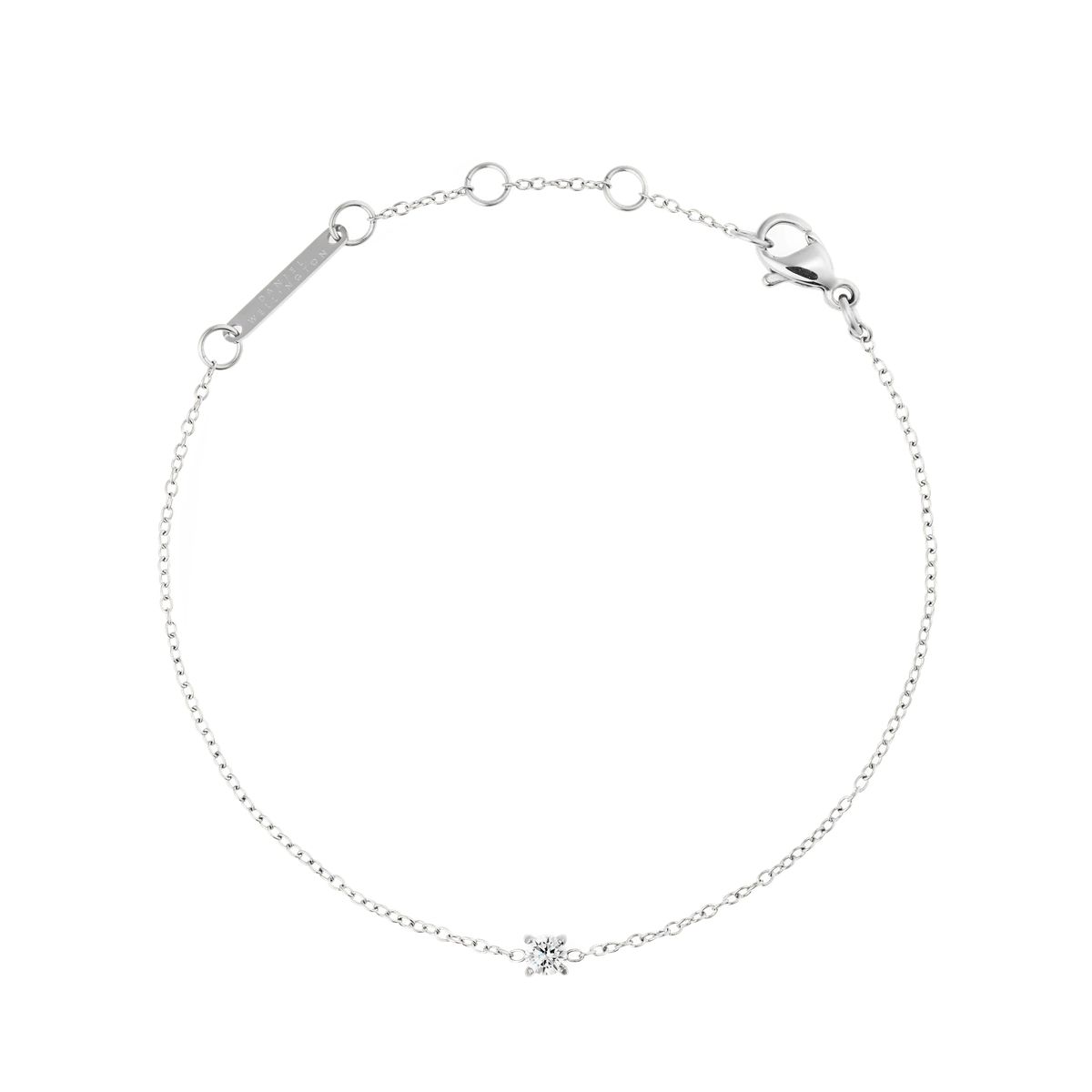 Zierliches Solitär Diamant Silber Armband
