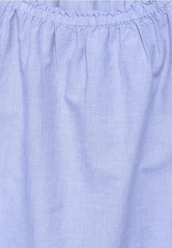 Damen Chambray Kurzarm Bluse
