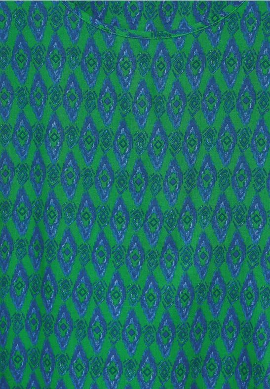 Grüne bedruckte Rundhals Bluse Top