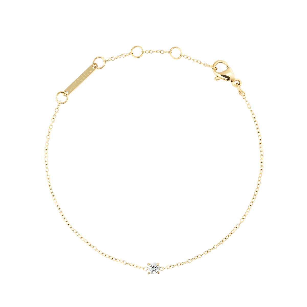 Zierliches Gold Solitär Diamant Armband