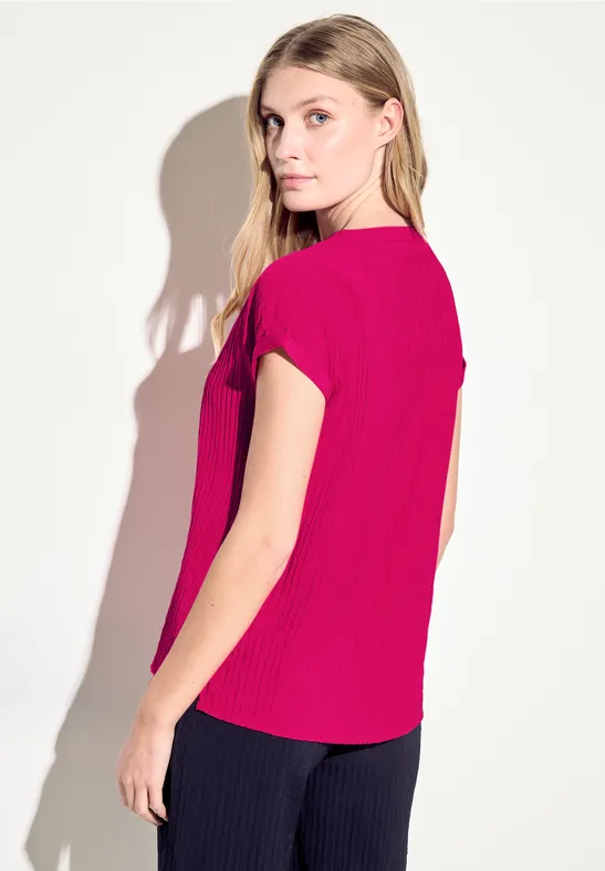 Strukturiertes kurzärmeliges Blusenshirt