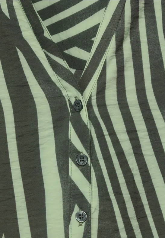 Gestreifte 3/4-Arm Tunika Bluse