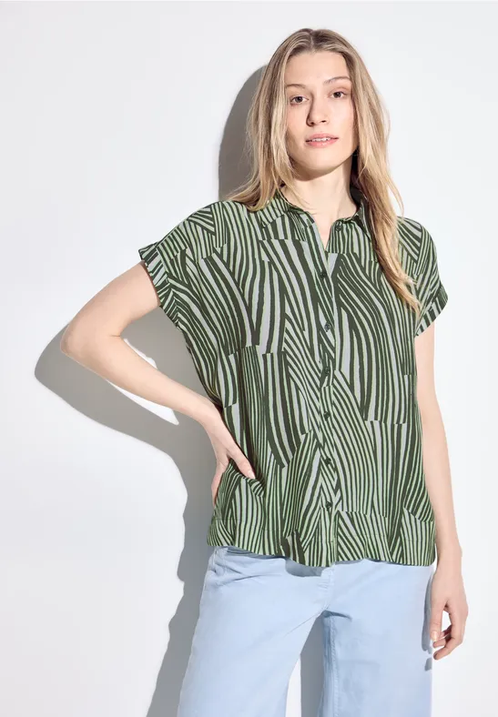 Gestreifte Kurzarm Bluse Shirt