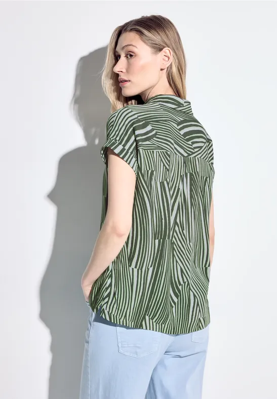 Gestreifte Kurzarm Bluse Shirt