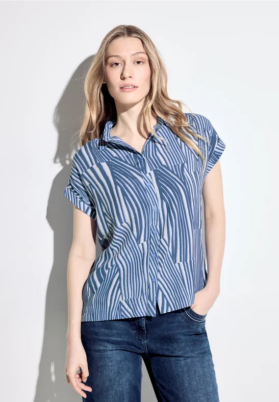Gestreifte Kurzarm-Bluse