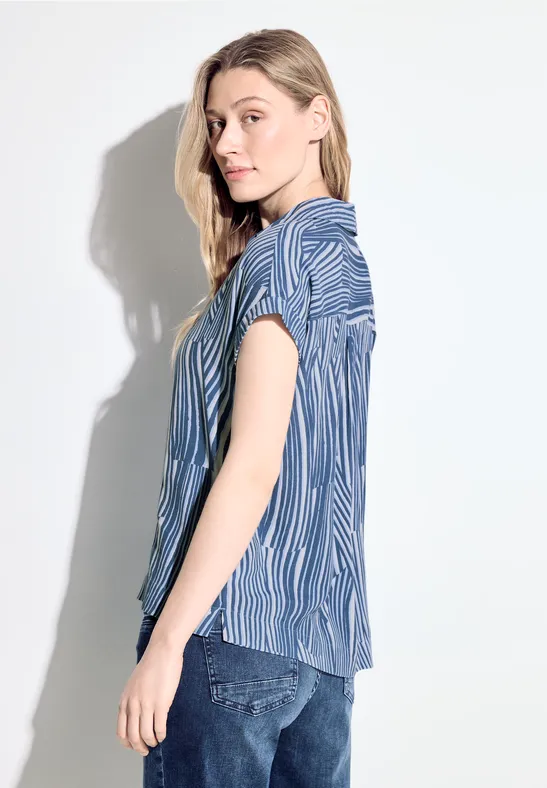 Gestreifte Kurzarm-Bluse