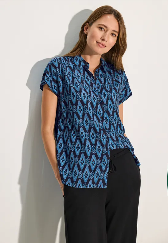 Kurzarm Bluse mit Muster