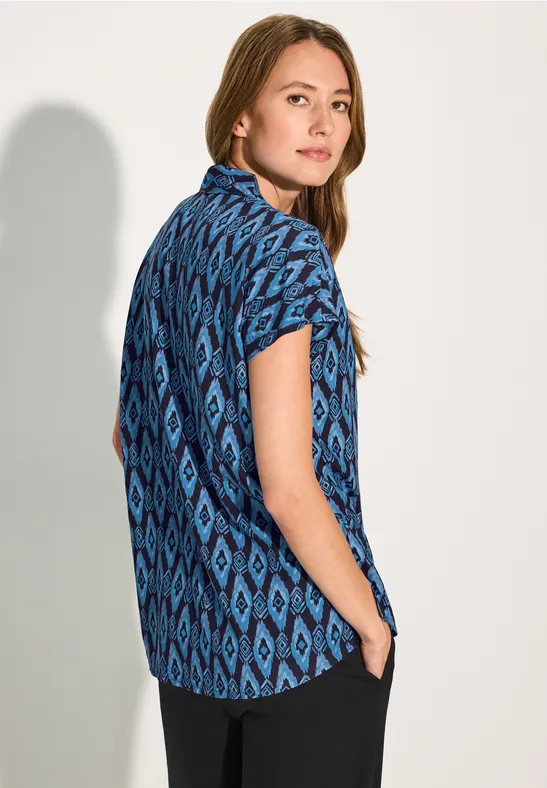 Kurzarm Bluse mit Muster