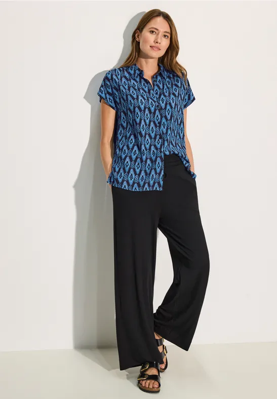 Kurzarm Bluse mit Muster