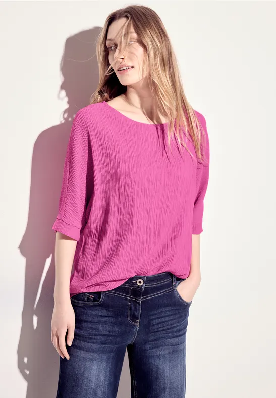 Strukturierter Strickpullover mit weiten Ärmeln