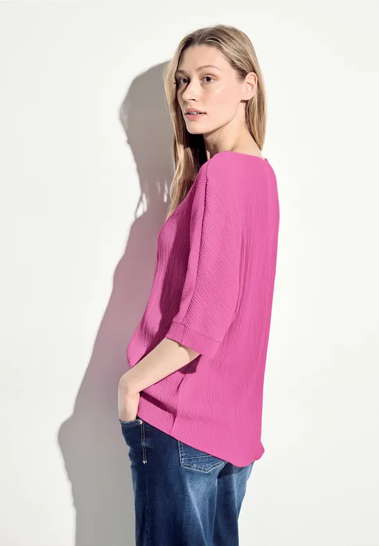 Strukturierter Strickpullover mit weiten Ärmeln
