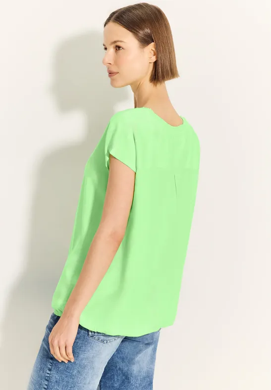 Bluse mit Rundhalsausschnitt und lockerer Passform