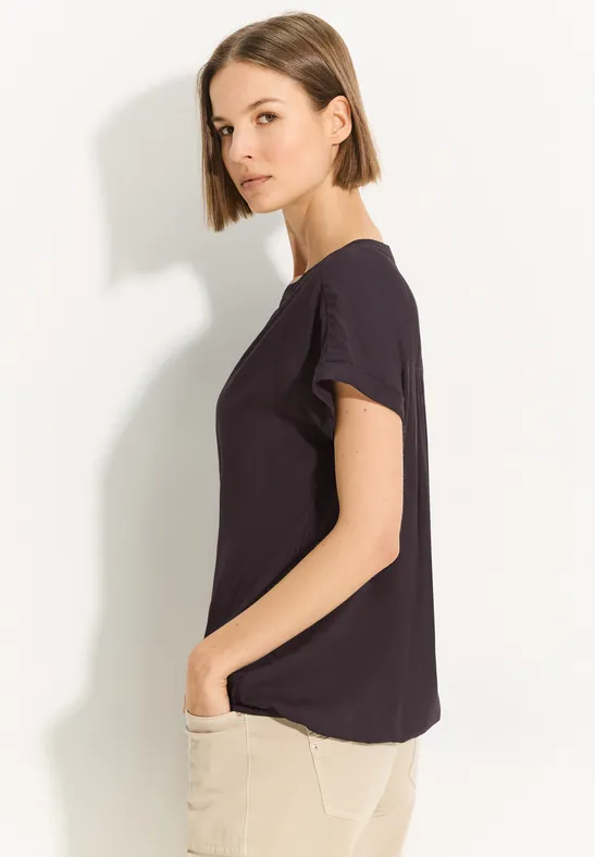 Damen Kurzarm Bluse mit V-Ausschnitt