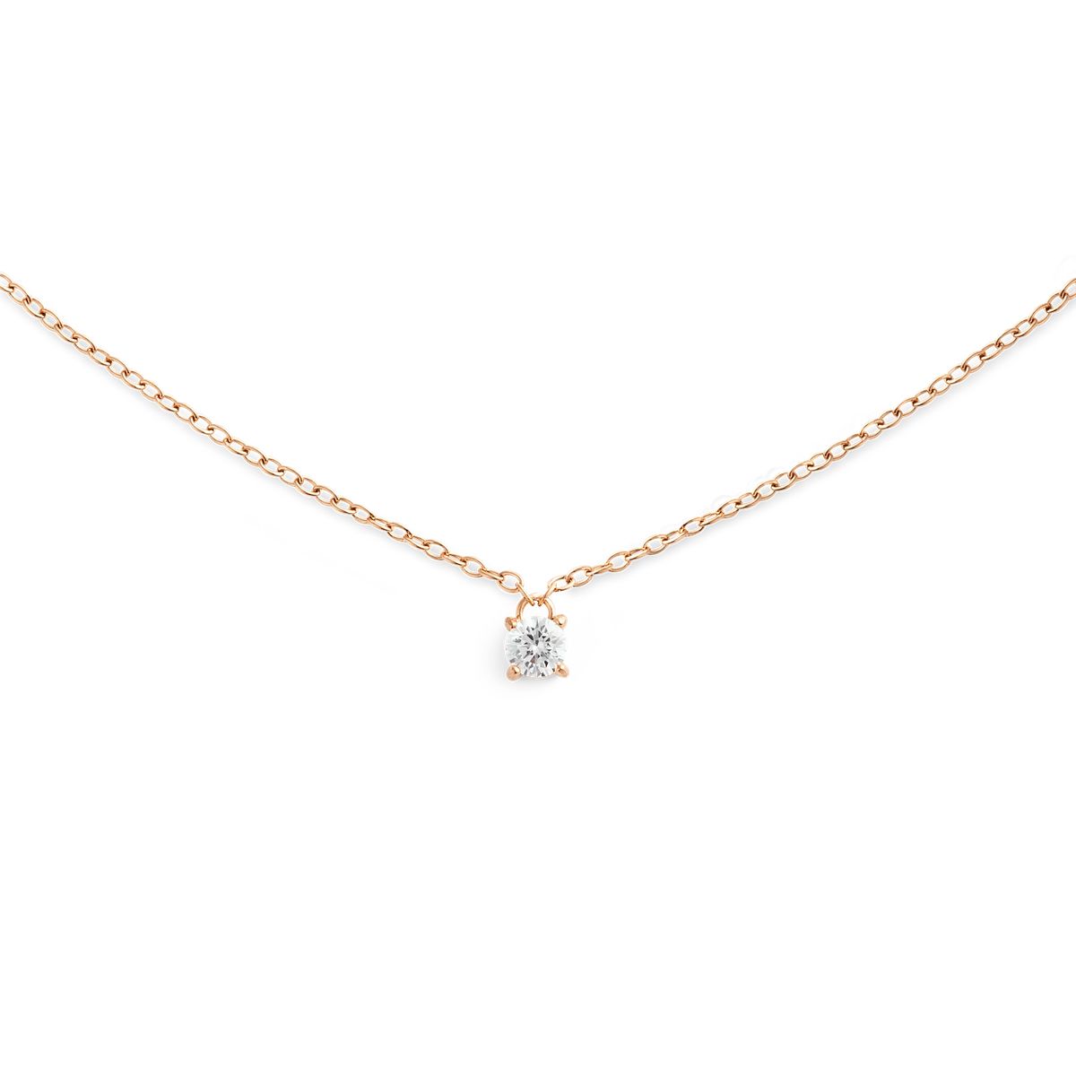 Zarte Solitär-Anhänger Halskette