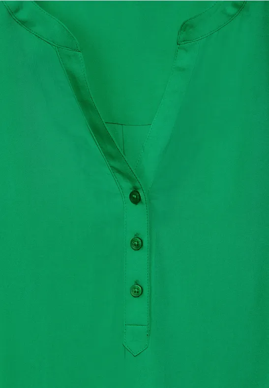 Grüne Viskose Bluse mit Knopfleiste