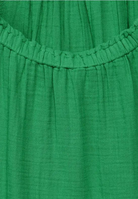 Grüne schulterfreie Baumwollbluse
