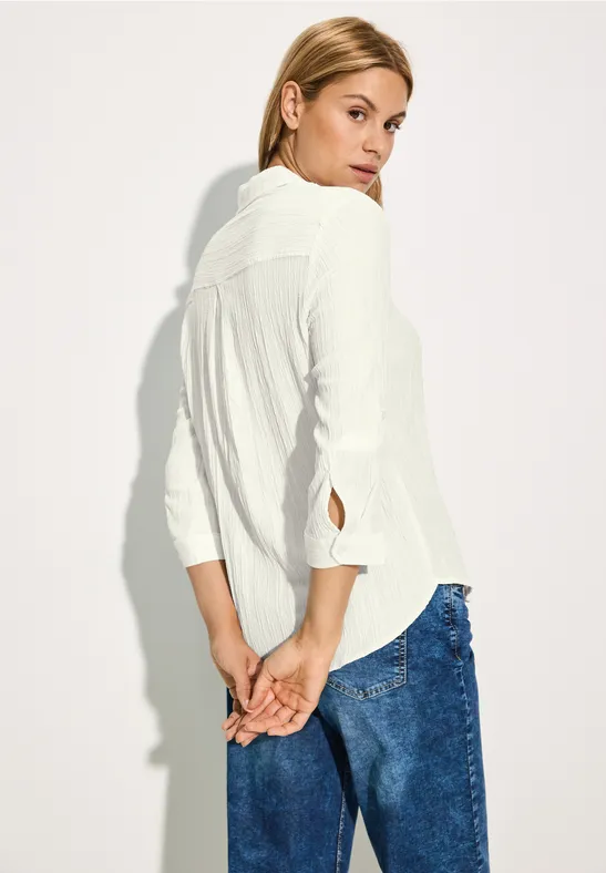 Damen Bluse mit Textur und langen Ärmeln
