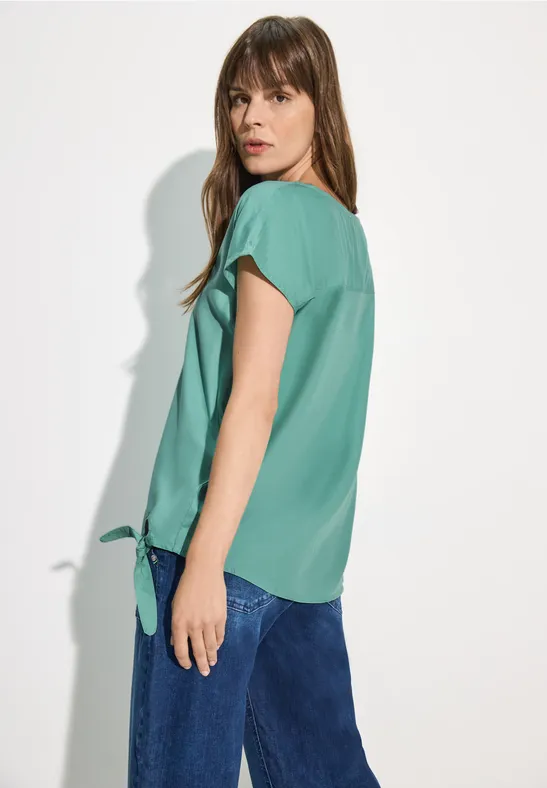 Damen T-Shirt Bluse mit V-Ausschnitt