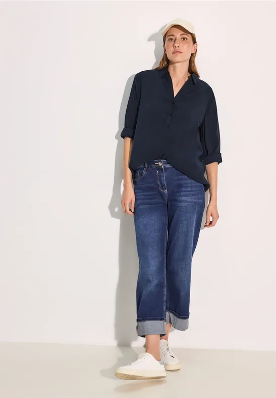 Damen 3/4-Arm Schlupfbluse